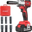AOBEN 21V Cordless High Torque Impact Wrench 1/2 inch, Powerful Brushless Motor with Max Torque 450 ft-lb (600N.m), 4.0Ah Battery, 6 PCS Sockets (17-22mm), Fast Charger and Tool Box - 1