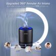 Air Purifiers for Bedroom Pets Smokers in Home, H13 True HEPA Filter Air Cleaner with Fragrance Sponge, Night Light, Timer, Effectively Clean 99.97% Smoke, Dust, Pollen, Pet Dander, Odors, BS-01 Black - 3