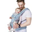 FRUITEAM 6-in-1 Baby Carrier with Waist Stool/Hip Seat for Breastfeeding, One Size Fits All - Adapt to Newborn, Infant & Toddler (Blue) - 1