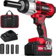 AVID POWER Cordless Impact Wrench, 1/2 Impact Gun w/Max Torque 330 ft lbs (450N.m), Power Impact Wrenches w/ 3.0A Li-ion Battery, 4 Pcs Impact Sockets and 1 Hour Fast Charger, 20V Impact Driver Kit - 1