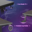 Bestier Small Gaming Desk with Monitor Stand, 42 inch LED Computer Desk, Gamer Workstation Bestier Small Gaming Desk with Monitor Stand, 42 inch LED Computer Desk, Gamer Workstation with Cup Holder & Headset Hooks, Modern Simple Style Desk for Home Office, Carbon Fiber Black - 9