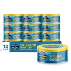 Wild Planet Skipjack Wild Tuna, Sea Salt, Canned Tuna, Pole & Line Sustainably Wild-Caught, Non-GMO, Kosher, 5 Ounce Can (Pack of 12) - 1