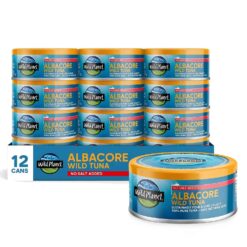 Wild Planet Wild Albacore Tuna, No Salt Added, Canned Tuna, Sustainably Wild-Caught, Non-GMO, Kosher 5 Ounce (Pack of 12) - 1