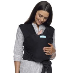 Moby Classic Baby Wrap (Black) - Baby Wearing Wrap For Parents On The Go - Baby Wrap Carrier For Newborns, Infants, and Toddlers-Baby Carrying Wrap For Babywearing, Breastfeeding, Keeping Baby Close - 1