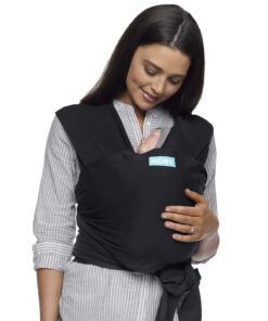 Moby Classic Baby Wrap (Black) - Baby Wearing Wrap For Parents On The Go - Baby Wrap Carrier For Newborns, Infants, and Toddlers-Baby Carrying Wrap For Babywearing, Breastfeeding, Keeping Baby Close - 1