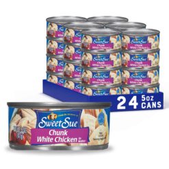 Sweet Sue Chunk White Chicken in Water, 5 oz Can (Pack of 24) - 11g Protein per Serving