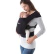 Ergobaby Embrace Cozy Newborn Baby Wrap Carrier (7-25 Pounds), Ponte Knit, Pure Black - 1