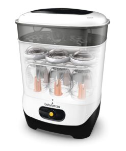 Baby Brezza 4 in 1 Baby Bottle Sterilizer Machine – Largest Capacity Electric Steam Sterilization – Pacifiers, Breast Pump Parts + Universal Sterilizing for All Bottles: Plastic, Glass, Large, Small - 1