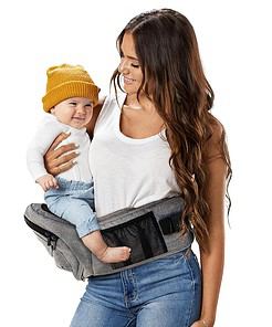 Tushbaby - Safety-Certified Hip Seat Baby Carrier - Mom’s Choice Award Winner, Seen on Shark Tank, Ergonomic Carrier & Extenders for Newborns & Toddlers (Carrier, Grey) - 1