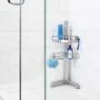 simplehuman Corner Shower Caddy, Stainless Steel and Anodized Aluminum - 3