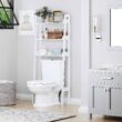 UTEX 3-Shelf Bathroom Organizer Over The Toilet, 3-Tier Shelf, Spacesaver (White) - 3