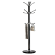 Kertnic Metal Coat Rack Stand with Natural Marble Base, Free Standing Hall Tree with 12 Hooks (Black)