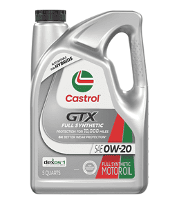 Castrol GTX Full Synthetic 0W-20 Motor Oil, 5 Quarts