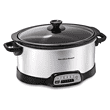 Hamilton Beach Programmable Slow Cooker with Flexible Easy Programming, Lid, 7 Quart, Silver