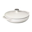 Lodge 3.6 Quart Enameled Cast Iron Oval Casserole With Lid– Dual Handles – Oven Safe up to 500° F or on Stovetop - Oyster White