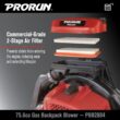 PRORUN 76cc 1020 CFM 240 MPH 2-Cycle Gas-Powered Backpack Leaf Blower PRORUN 76cc 1020 CFM 240 MPH 2-Cycle Gas-Powered Backpack Leaf Blower