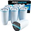 ZeroWater Official Replacement Filter - 5-Stage Filter Replacement 0 TDS for Improved Tap Water Taste - NSF Certified to Reduce Lead, Chromium, and PFOA/PFOS, 6-Pack - 1