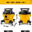 DEWALT DXV06P 6 gallon Poly Wet/Dry Vac, Yellow DEWALT DXV06P 6 gallon Poly Wet/Dry Vac, Yellow - 7