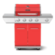 Nexgrill 720-0830HR 4-Burner Propane Gas Grill in Red with Side Burner