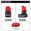 Milwaukee M12 12-Volt Lithium-Ion High Output 5.0 Ah and 2.5 Ah Battery Packs and Charger Starter Kit