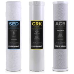 PRO+AQUA FC-PK-100E Whole House Heavy Metals Well Water Filter Replacement Set - 3 Stage Sediment KDF/Blend Carbon Block 20 in. 5 Microns
