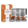 Yukon Glory BBQ 'N SERVE Grill Basket Set - Includes 3 Grilling Baskets a Serving Tray & Clip-on Handle