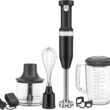 KitchenAid Cordless Variable Speed Hand Blender with Chopper and Whisk Attachment - KHBBV83, Matte Black - 1