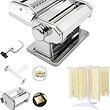 MZTOGR Pasta Maker Machine, Set of 6 Piece 150mm Steel Noodle Maker Machine with 9 Adjustable Thickness Settings, Includes Ravioli Maker Attachment, Pasta Drying Rack (MZ-150PR) - 1