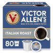 Victor Allen's Coffee Italian Roast, Dark Roast, 80 Count, Single Serve Coffee Pods for Keurig K-Cup Brewers - 1