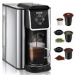 SIFENE Single Serve Coffee Maker, 3 in 1 Coffee Machine, Personal K-Pod Capsule Brewer, Black