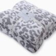 MH MYLUNE HOME Ultra Soft Micro Plush White Grey Leopard Blanket (51x63 inches) Warm Reversible Cheetah Blanket Leopard Pattern Throw for Couch Bed Sofa - 1