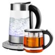 OVENTE Glass Electric Kettle Hot Water Boiler 1.7 Liter ProntoFill Tech Portable Kettle w/ Set Temperature Control