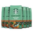 Starbucks Ground Coffee, Medium Roast Coffee, Half-Caff House Blend, 100% Arabica, 6 Bags (12 oz each) - 1