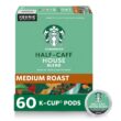 Starbucks K-Cup Coffee Pods, Medium Roast Coffee, Half-Caff House Blend For Keurig Brewers, 100% Arabica, 6 Boxes (60 Pods Total) - 1