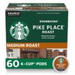 Starbucks K-Cup Coffee Pods—Medium Roast Coffee—Pike Place Roast for Keurig Brewers—100% Arabica—6 boxes (60 pods total) - 1