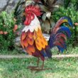 Natelf Metal Rooster Garden Statues & Sculptures, Chicken Yard Art Decor Standing Animal Lawn Ornament for Backyard Patio Kitchen Decorations - 1