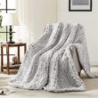 L'AGRATY Chunky Knit Blanket Throw,Soft Chenille Yarn Throw Blanket 50x60，Handmade Thick Cable Knit Crochet Blanket,Large Knit Blanket Chunky Yarn,Rope Knot Throw Blanket for Couch Sofa Bed Home Decor - 1