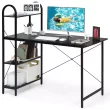 Costway 48'' Reversible Computer Desk Writing Table Workstation w/ Storage Shelf BlackBrown - black