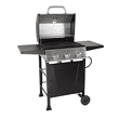 Grill Boss GBC1932M Outdoor BBQ 3 Burner Propane Gas Grill for Barbecue Cooking with Top Cover Lid, Wheels, and Side Storage Shelves, Black