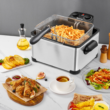 Costway Electric Deep Fryer 5.3QT/21-Cup Stainless Steel 1700W with Triple Basket