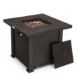 Costway 30 Inch 50000 BTU Square Propane Gas Fire Pit Table with Table Cover