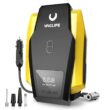 VacLife Portable Air Compressor - Air Pump for Car Tires (up to 50 PSI), 12V DC Tire Pump, Yellow (VL701)