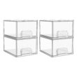 Vtopmart 4 Pack Clear Stackable Storage Drawers, 4.4'' Tall Acrylic Bathroom Makeup Organizer