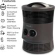 Honeywell HHF360V 360 Degree Surround Fan Forced Heater with Surround Heat Output Charcoal Grey Energy Efficient Portable Heater with Adjustable Thermostat & 2 Heat Settings, Small - 2