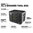 TOUGHBUILT STACKTECH XL 21-in Ball-bearing 3-Drawer Black Plastic Tool Box