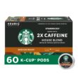 Starbucks Medium Roast K-Cup Coffee Pods with 2X Caffeine — for Keurig Brewers — 6 boxes (60 pods total)