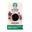 Starbucks VIA Instant Coffee Dark Roast Packets — French Roast — 1 box (50 packets)