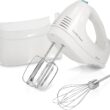 Hamilton Beach 6-Speed Electric Hand Mixer with Whisk, Traditional Beaters, Snap-On Storage Case, White - 1