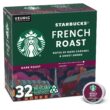 Starbucks Dark Roast K-Cup Coffee Pods — French Roast for Keurig Brewers — 1 box (32 pods)