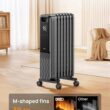Dreo Oil Filled Radiator, Electric Radiant Heaters for indoor use Large Room with Remote Control, Child Lock, 4 Modes, Overheat & Tip-Over Protection, 24h Timer, Digital Thermostat, Quiet, 1500W - 3